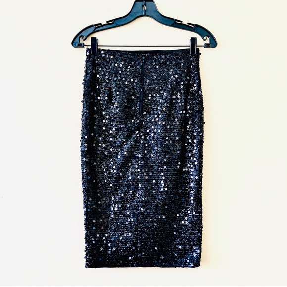 PRIVY⚡️Fuzzy Sequin Split Front Pencil Skirt_M - Picture 3 of 8